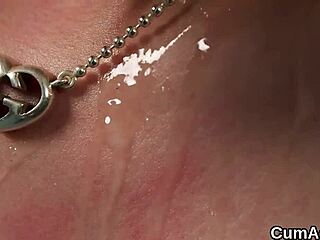 Flirty Beauty Gulps Down Huge Facial Cum Blast!