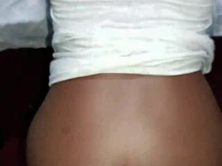 Pretty ebony homemade couple doggystyle creampies her wet pussy