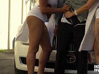 feel the bold thrill of luxury blowjobs from cute black sluts on big black cock outdoors