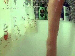 Busty British Teen 18+ Washes Perfect Feet In Steamy Shower