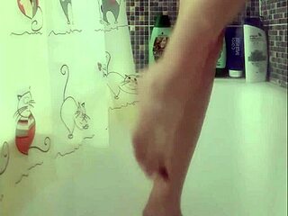 Busty British Teen 18+ Washes Perfect Feet In Steamy Shower