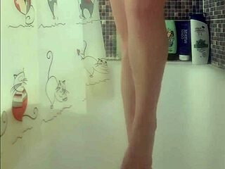 Busty British Teen 18+ Washes Perfect Feet In Steamy Shower