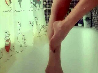 Busty British Teen 18+ Washes Perfect Feet In Steamy Shower