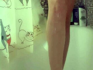 Busty British Teen 18+ Washes Perfect Feet In Steamy Shower