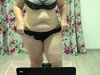 Plump Mature MILF Shakes Big Hairy Ass in Panties Webcam Lingerie Tease BBW Fetish Collection