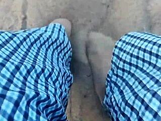 barefoot model sensory feet in sand footfetish nature vibes