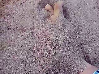 barefoot model sensory feet in sand footfetish nature vibes