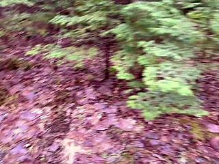 cute petite asian babe's tight pussy pisses water all over the rock outdoors