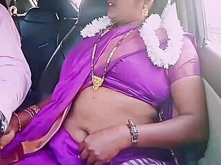 beautiful indian saree housewife seduces car driver rimjob handjob dirty telugu talk car sex orgasm