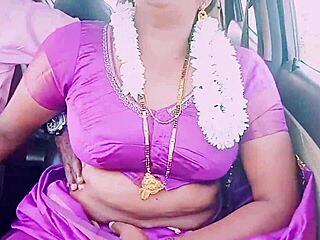 beautiful indian saree housewife seduces car driver rimjob handjob dirty telugu talk car sex orgasm