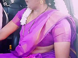 beautiful indian saree housewife seduces car driver rimjob handjob dirty telugu talk car sex orgasm