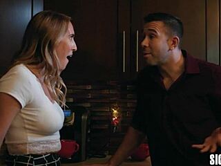 Lusty Cadence Lux's small natural tits bounce as milf fucks best friend rough