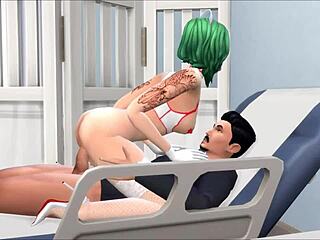 regan plays doctor to sexy nurse in sims 4