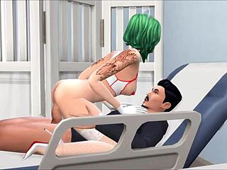regan plays doctor to sexy nurse in sims 4