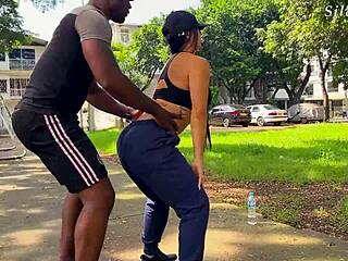 busty milf student drilled deep by trainer's big black cock