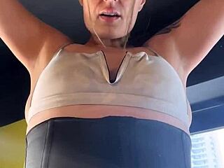 Halloween Gym Workout in Sexy Prostitute Costume Turns Heads
