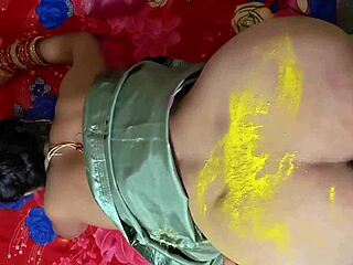 Indian Bhabhi Fucks Devar Doggy with Holi Colors Lick