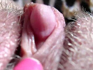 her big clit throbs to intense close-up orgasm waves.