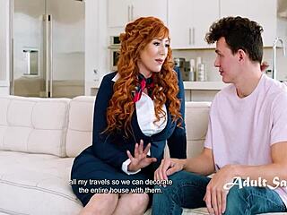 Red Head Flight Attendant Step Mom Helps Stepson Join The Mile High Club Lauren Phillips Josh Rivers