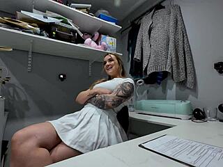 Lacey the proper girl turns shoplifting slut in store