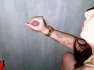 hey 18yo stepdaughter suck stranger cocks through gloryhole with me