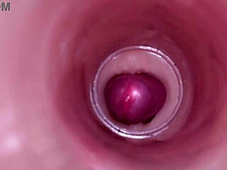 pump that cum deep inside me, bbw teen begs in pov creampie with internal view