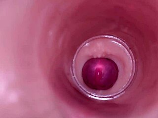 pump that cum deep inside me, bbw teen begs in pov creampie with internal view