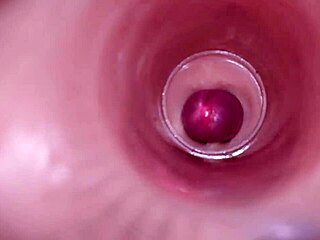 pump that cum deep inside me, bbw teen begs in pov creampie with internal view