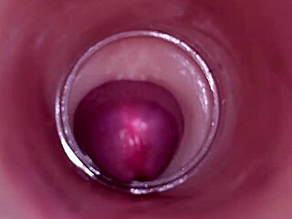 pump that cum deep inside me, bbw teen begs in pov creampie with internal view
