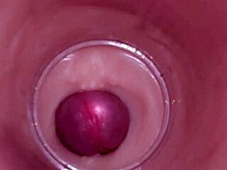 pump that cum deep inside me, bbw teen begs in pov creampie with internal view