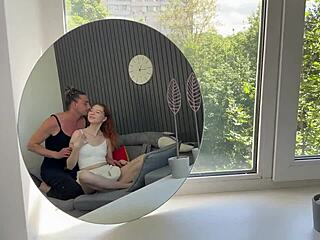 gorgeous redhead teen's tight ass takes stepbro's first anal doggystyle ride