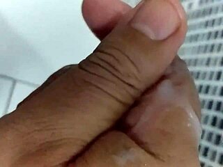 Condom snaps during wild toy play and massive cumshot explosion!