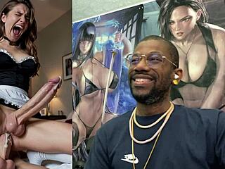 sexy trans lara croft maid helicopter dances her floppy cock then anal fucks stepsis 😵‍💫💦