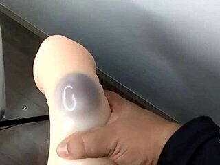 Condom snaps during wild toy play and massive cumshot explosion!