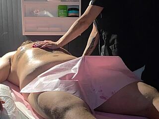 i'm giving this fat guy the best lingam prostate massage ever