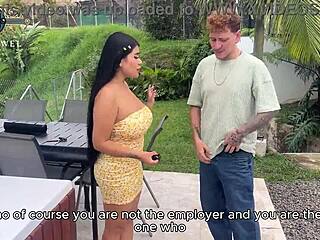 Peruvian maid gets fucked hard in the backyard
