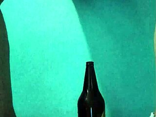 Curvy Latina Masturbates Richly with Bottle Dildo Licking Tattoo Vagina Juices