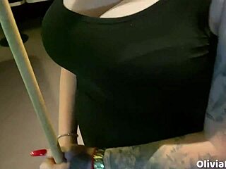 Pool game leads to public toilet slutty blowjob