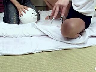 Small tits skinny japanese teen caught and seduced to fuck