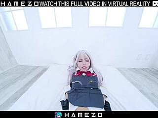 Japanese Teen 18+ Minami Sato Moans As She Gets Fucked Hard On A Bed In Vr