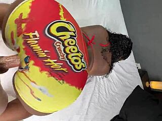 white guy gets to fuck a big ass black girl through a hole in her tight yoga pants