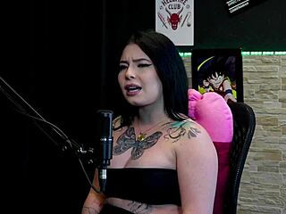 Morena shows big tits in game then licks friend