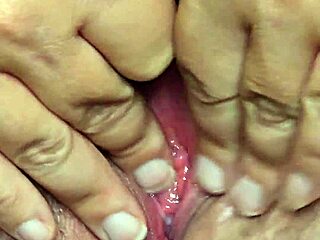 Pregnant milf reaches wet pussy orgasm with cum