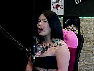 Morena shows big tits in game then licks friend