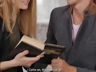 seducing legal age teen 18+ager in glasses