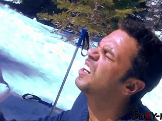 Busty amateur enjoys doggystyle in the mountains
