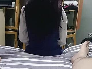 ebony student sucks white cock