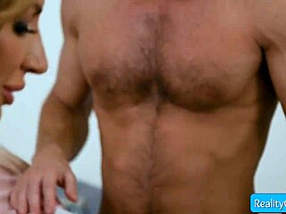 Blondie Teen Joins Hardcore Threesome With Mature Friend And Husband