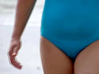 My wife strips naked and pees on beach!