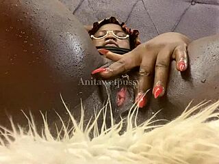 anita shows wet pussy after sex with random girl